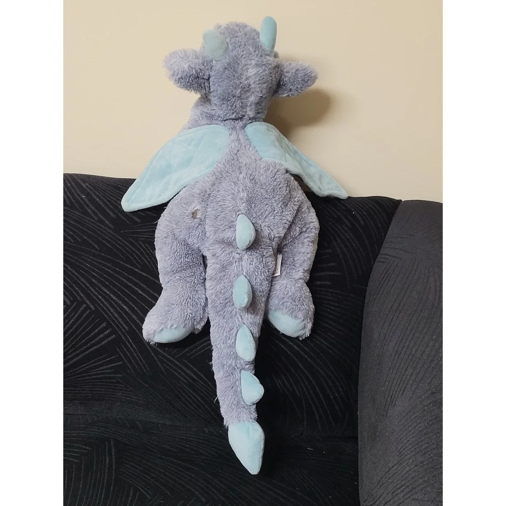 FAO Schwarz Plush Dragon Lavender Grey Blue Weighted Stuffed Animal Toy